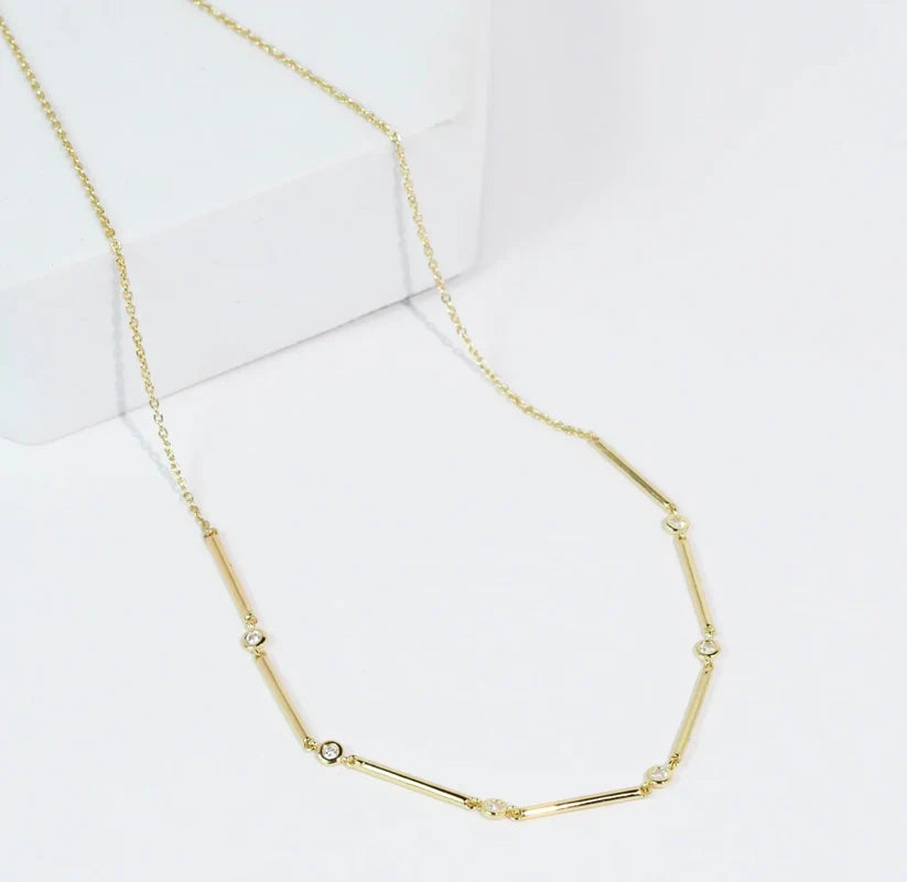 Treasure Jewels | Sleek Crystal Bar Necklace