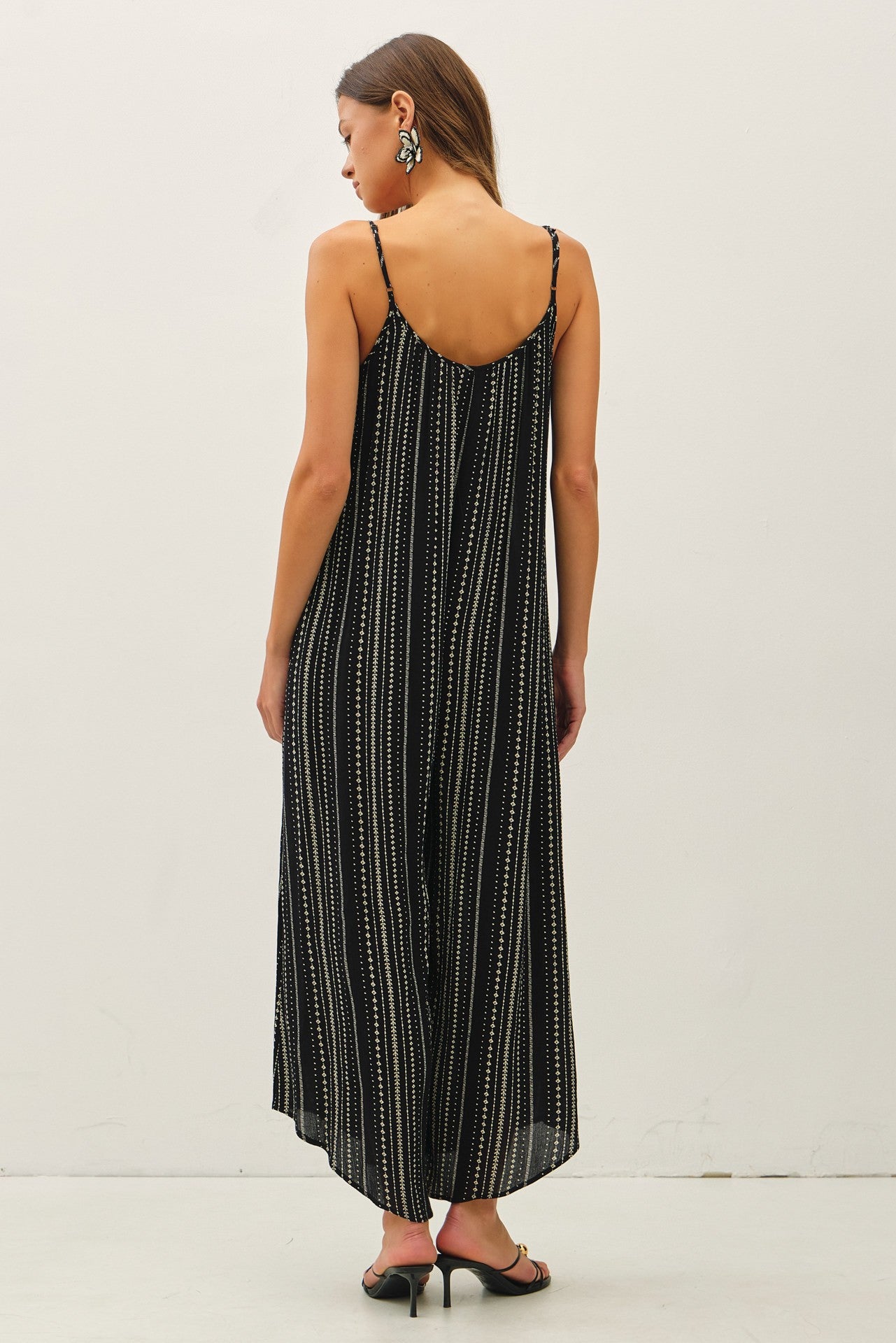 Midnight Breeze Mixed Stripe Cami Wide Leg Jumpsuit
