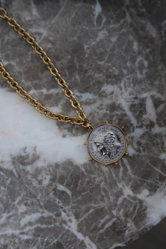 Two Tone Coin Necklace