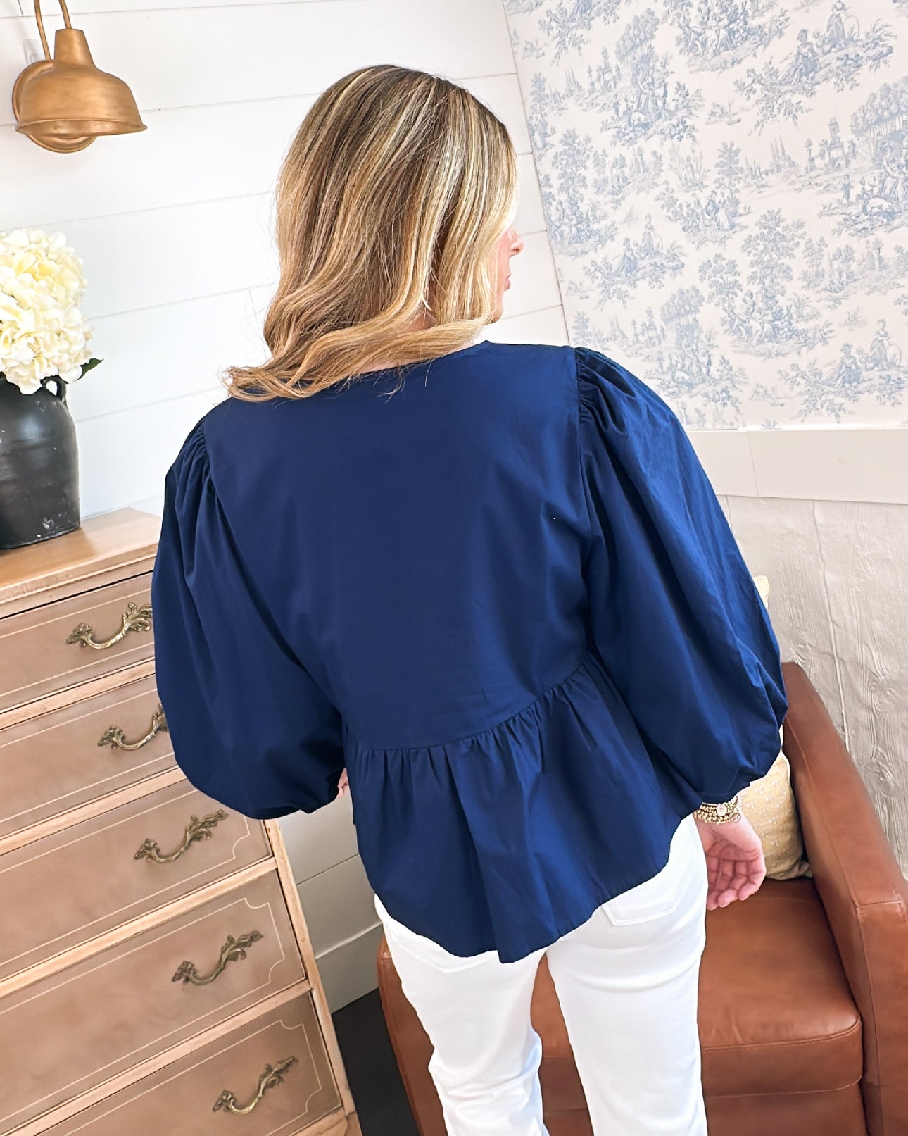 Bow Front Peplum Top