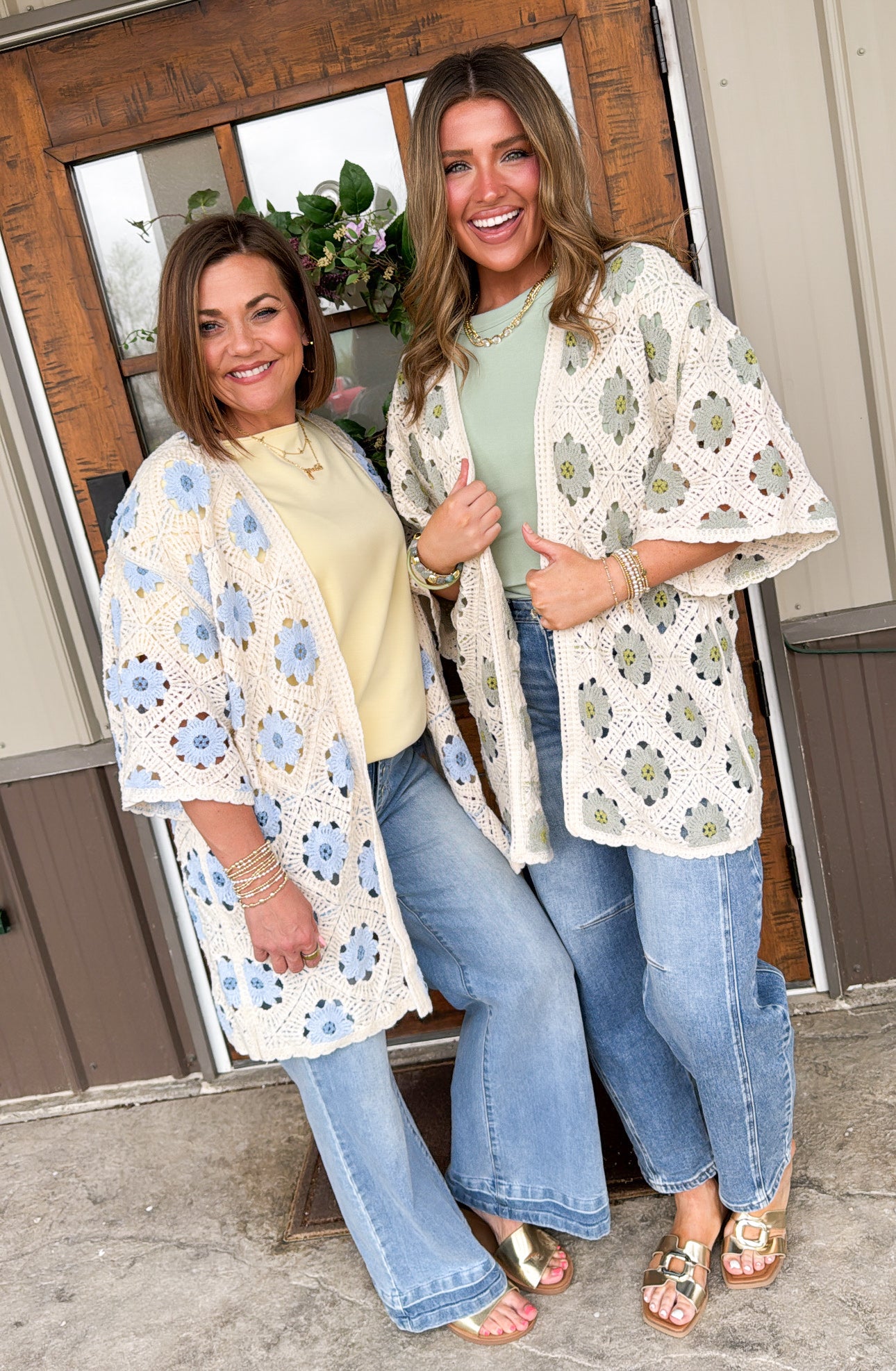 Storyteller Floral Crocheted Open Knit Cardigan