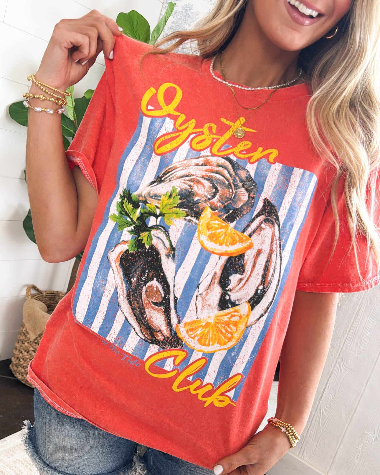 Mineral Washed Oyster Club Graphic Tee