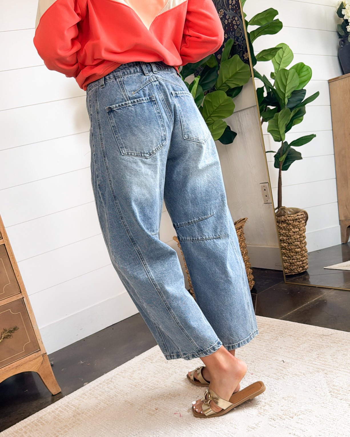 Carlisle High Rise Crop Barrel Jeans