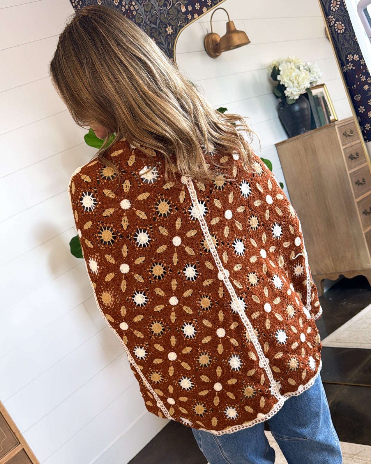 The Fiona Floral Crocheted Cardigan