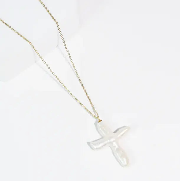 Treasure Jewels | Heavenly Pearl Cross Necklace
