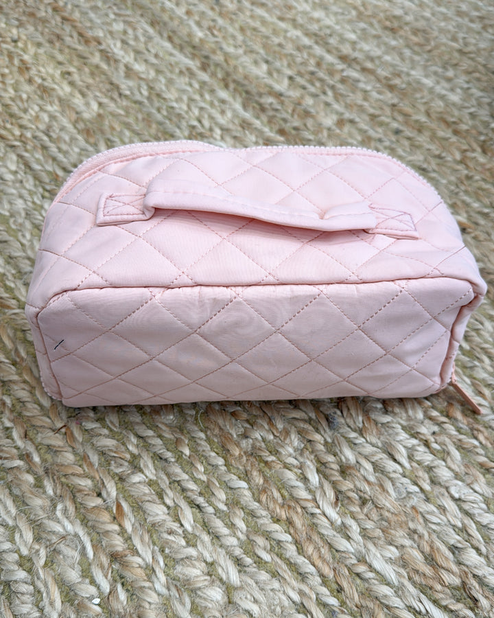 On The Go Quilted Travel Makeup Bag Set