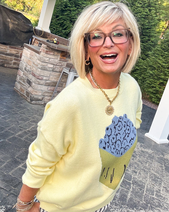 Sweet Pickings Blueberry Basket Knit Sweater