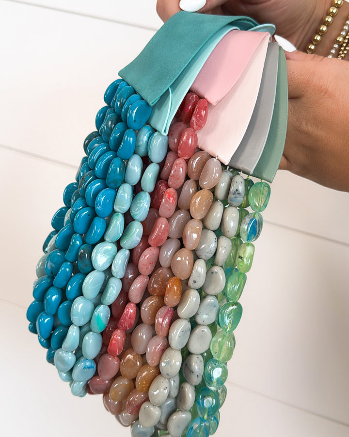 Ocean Mist Marbled Stone Magnetic Necklace