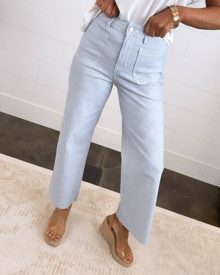 Mica Denim | Fisher High Rise Crop Wide Leg Jeans