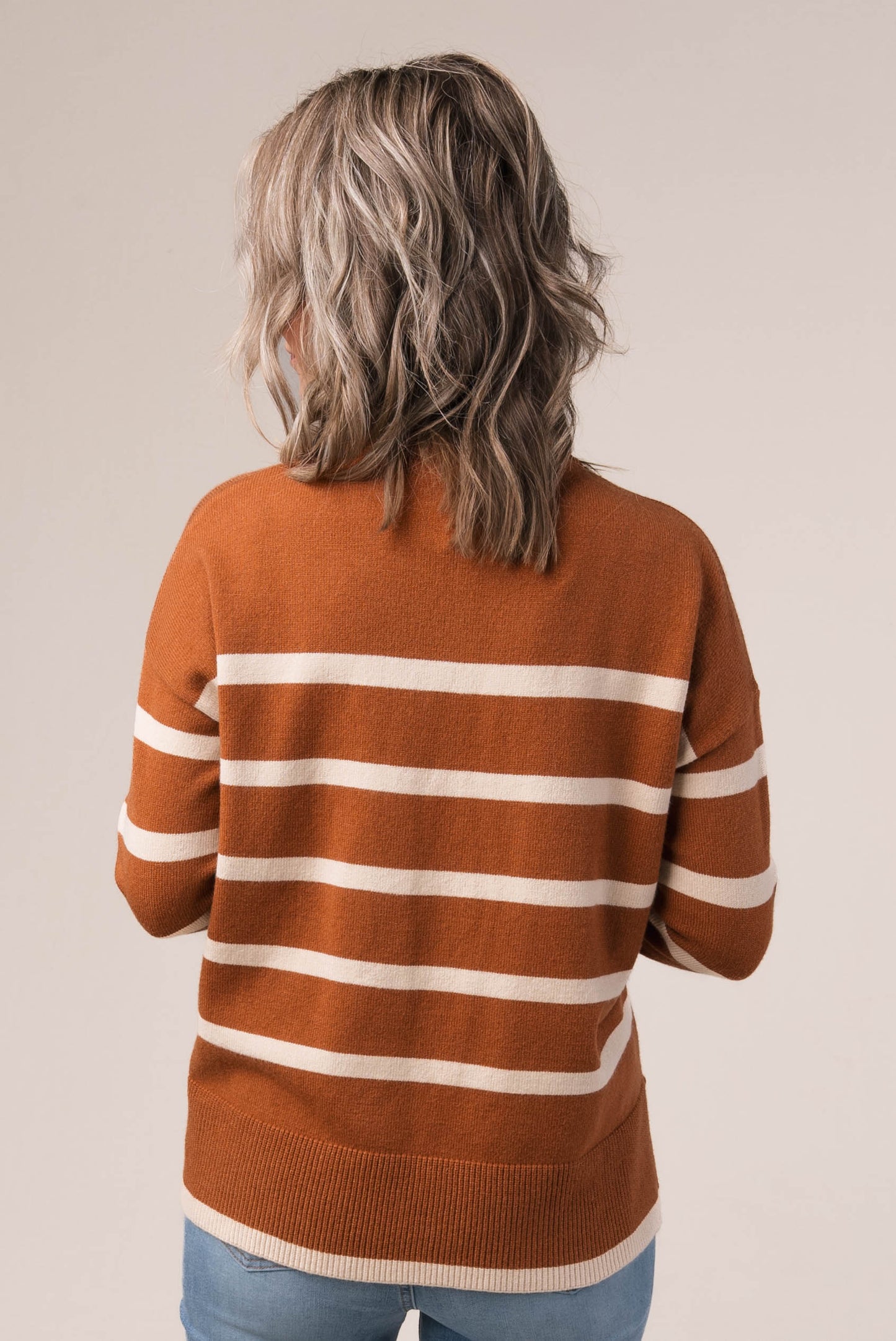 Striped Split Hem Sweater