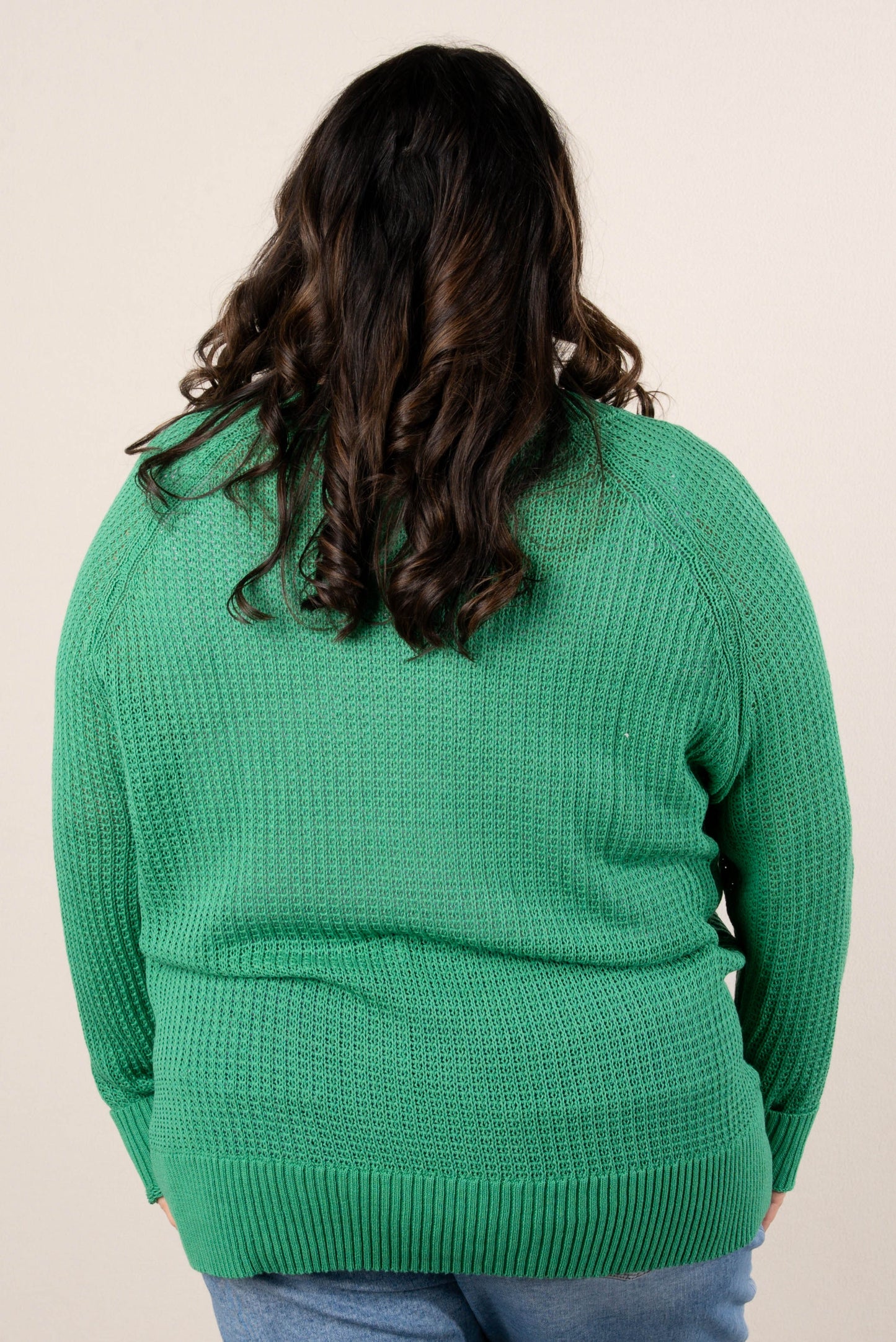 Open Knit Button Up Cardigan