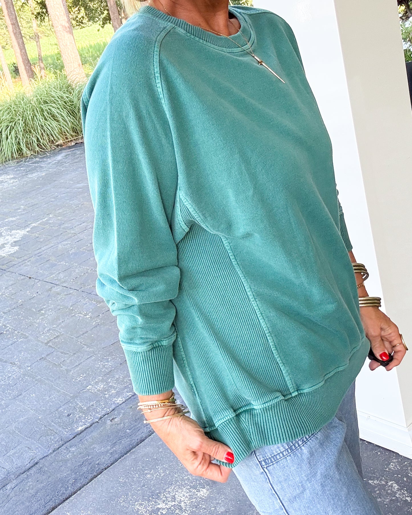 Margo Wash Dyed Exposed Seam Pullover