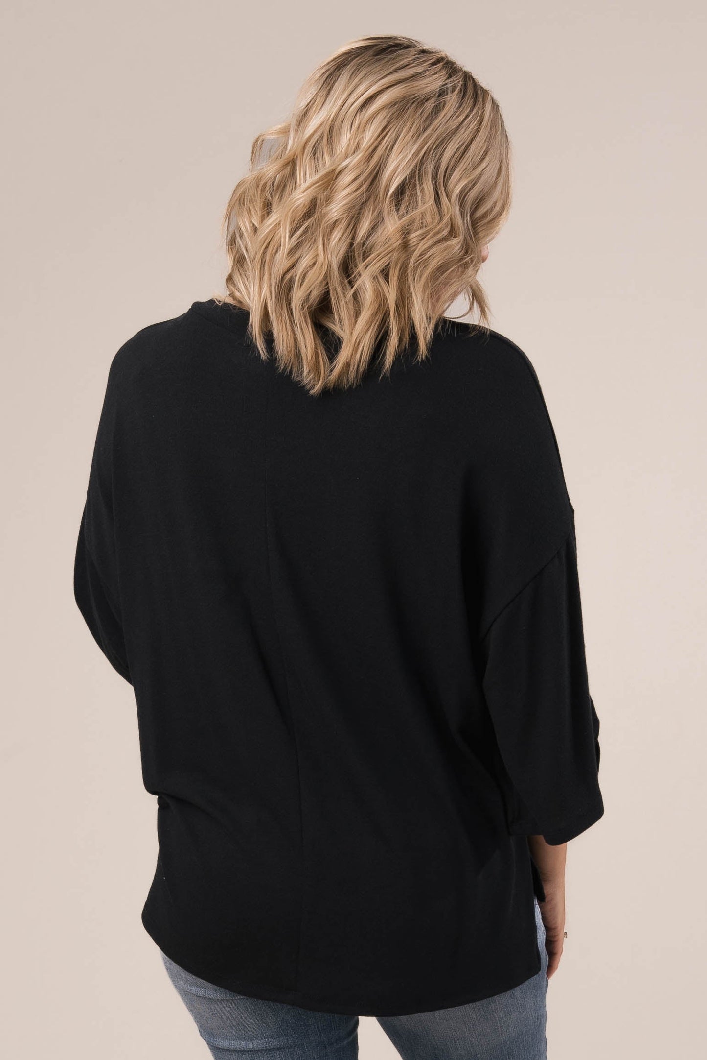 Hacci Knit Tab Sleeve Top