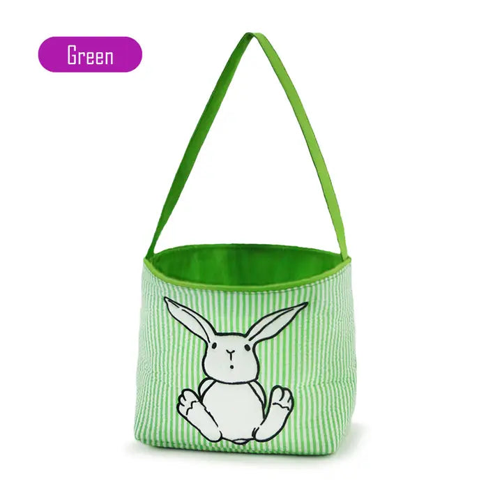 Striped Easter Buckets with Bunny Applique