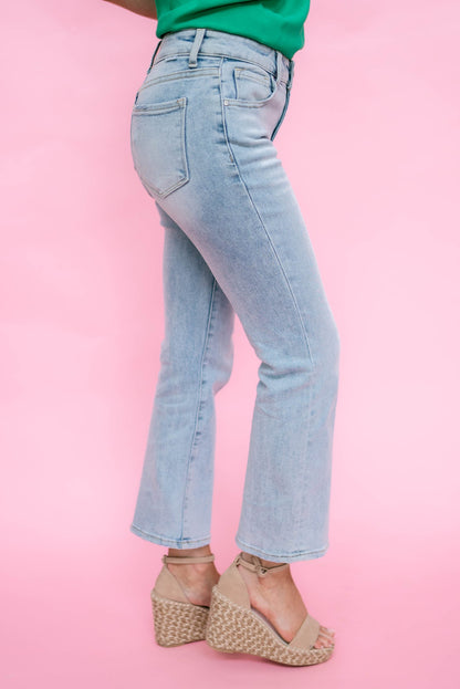 Risen Denim | Mia Mid Rise Crop Flare Jeans