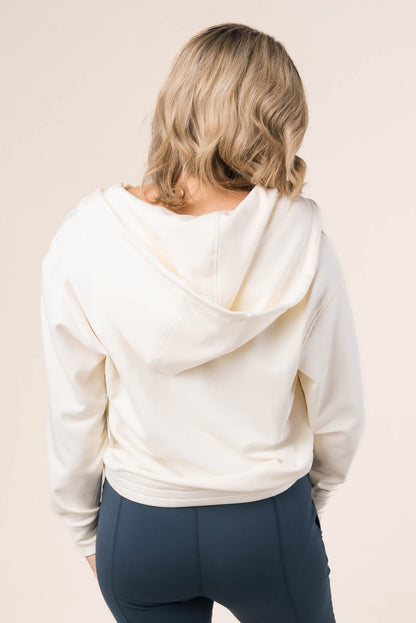 Split Neck Hooded Pullover
