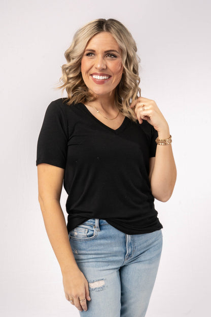 Relaxed Fit V-Neck Top