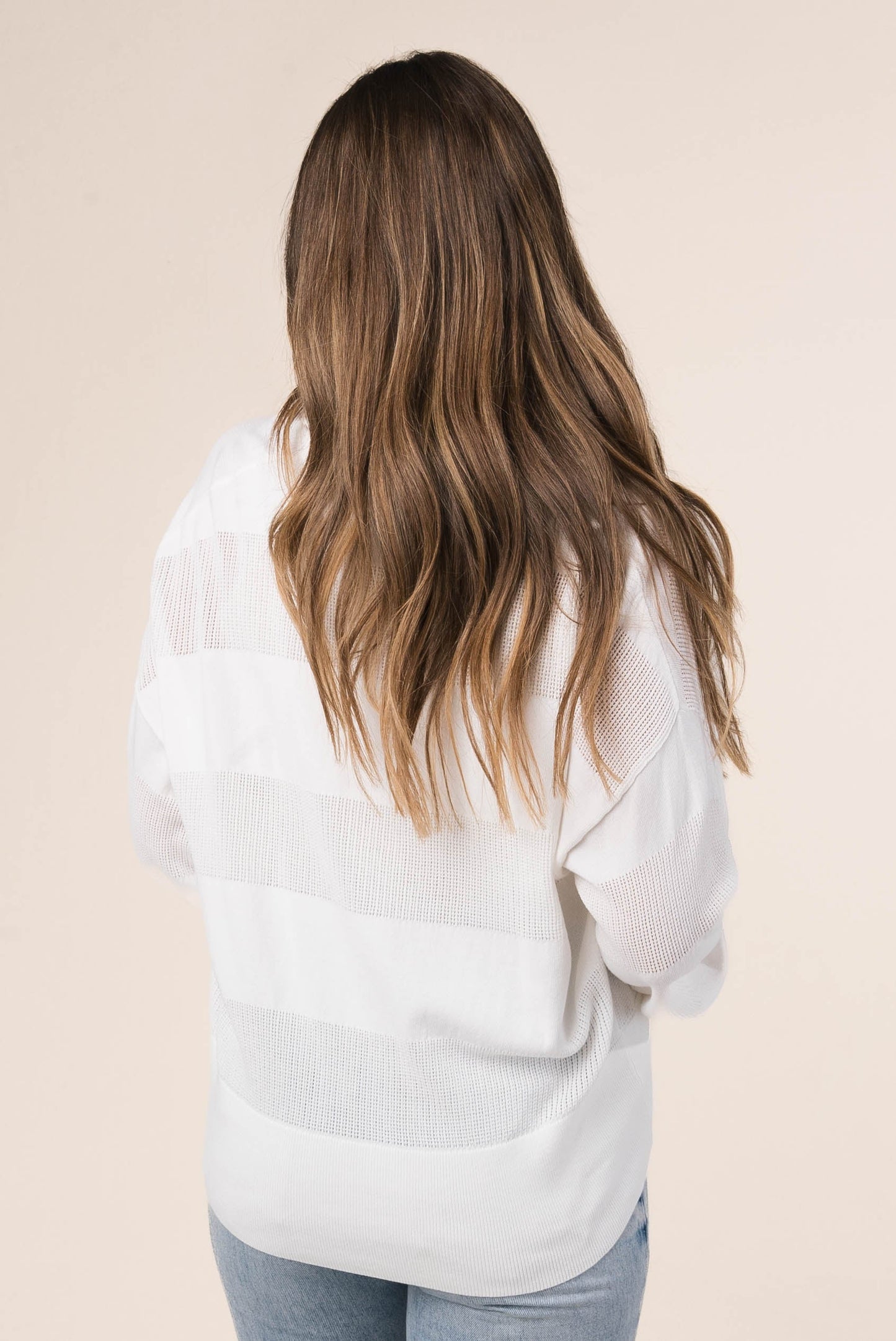Mixed Knit Half Zip Pullover