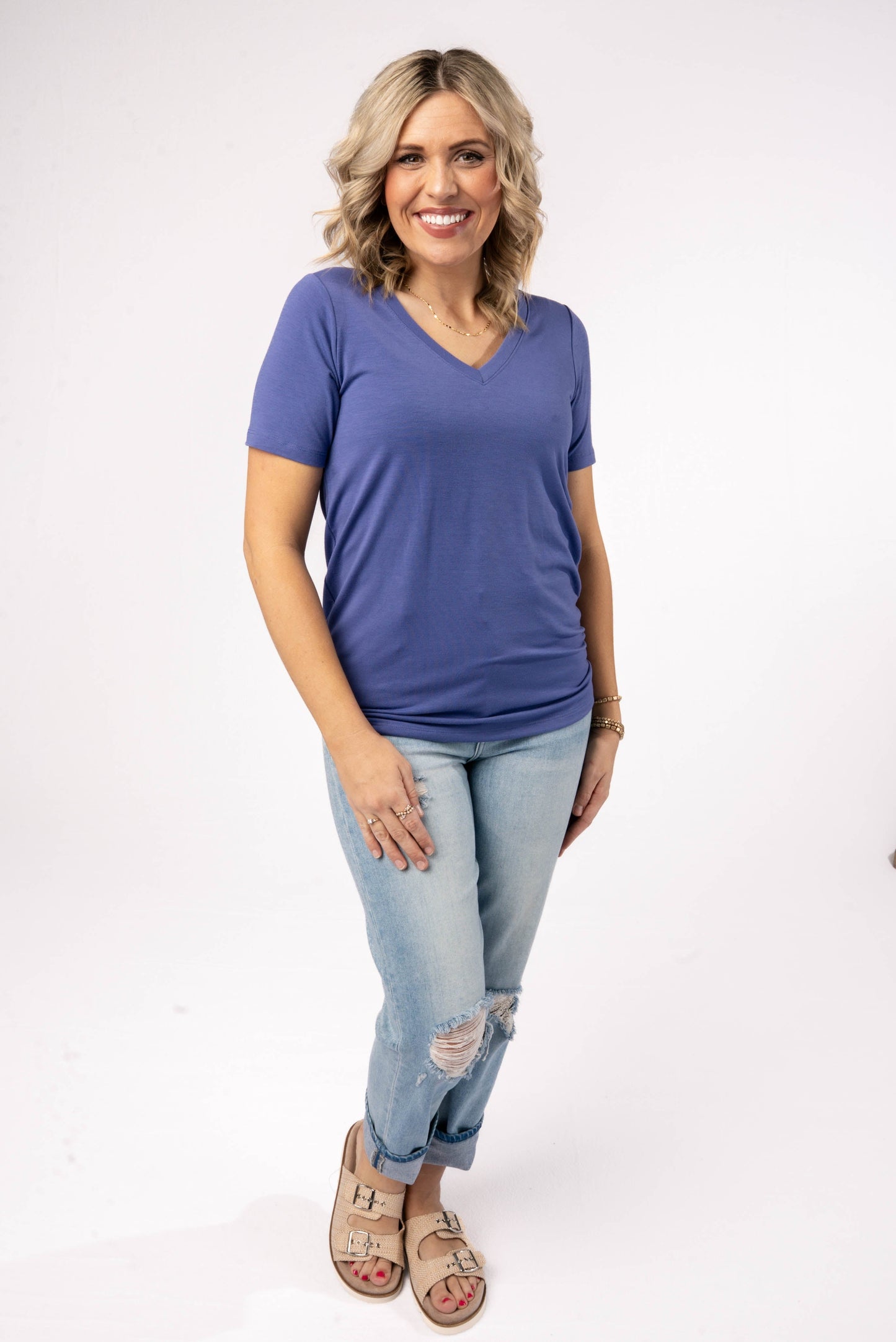 Relaxed Fit V-Neck Top