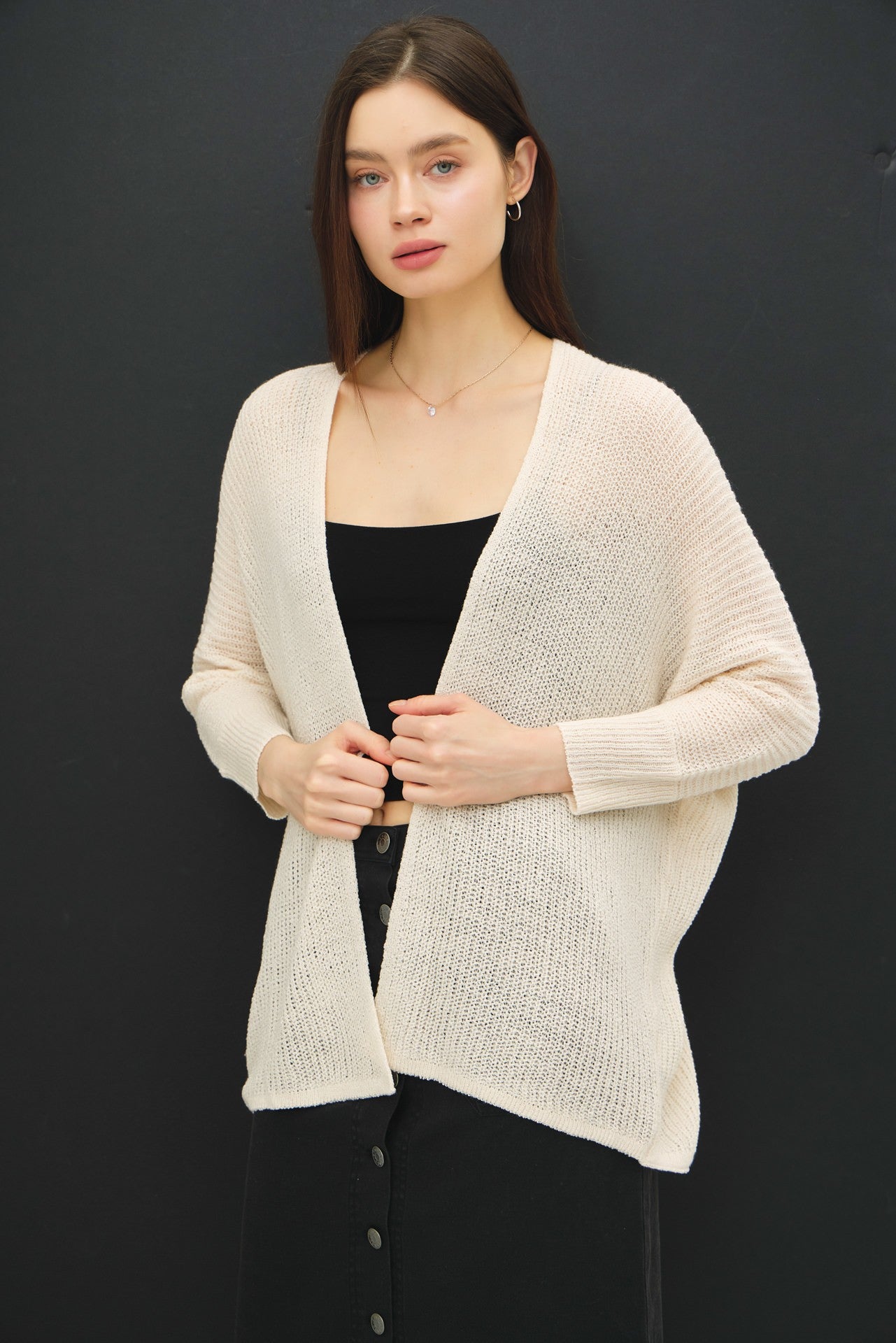 The Arden Rib Knit Dolman Cardigan