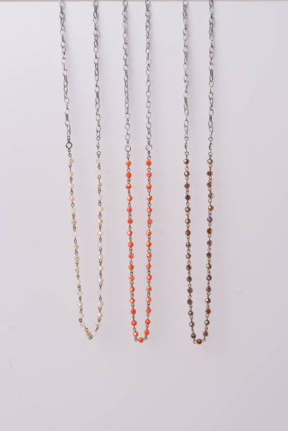 Long Glass Beaded Necklace