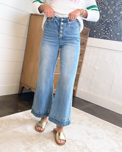 White Birch | Whitney High Rise Wide Leg Jeans