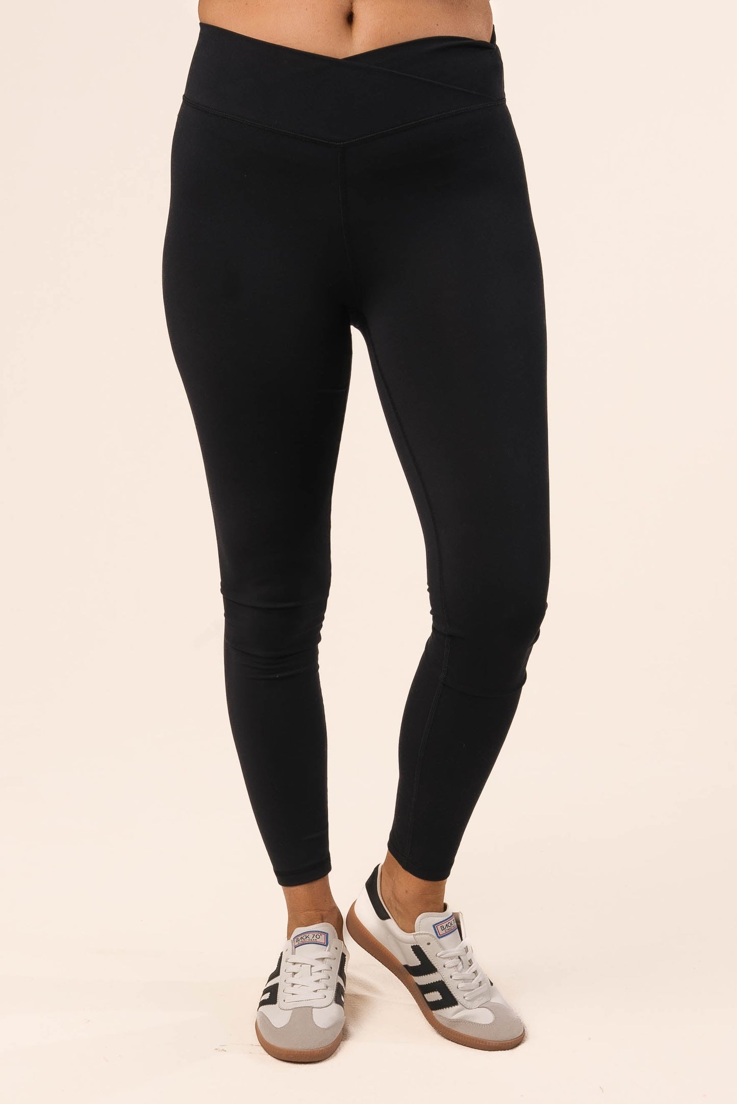 Crossover Waist Athleisure Ankle Leggings