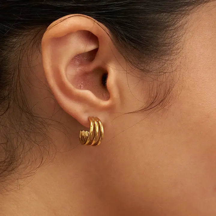 Triple Mini Hoop Earrings