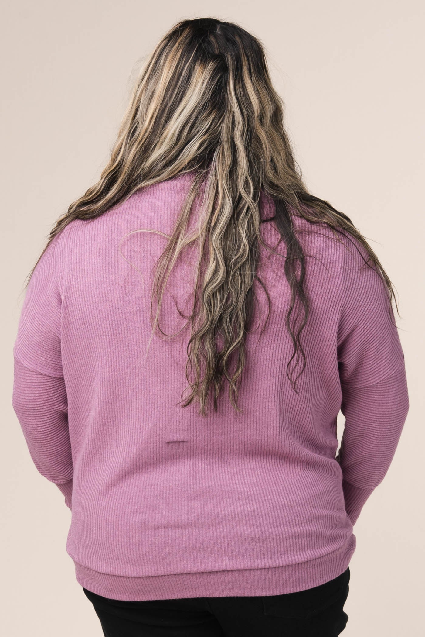 Ribbed Draped Neck Top