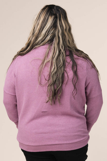 Ribbed Draped Neck Top