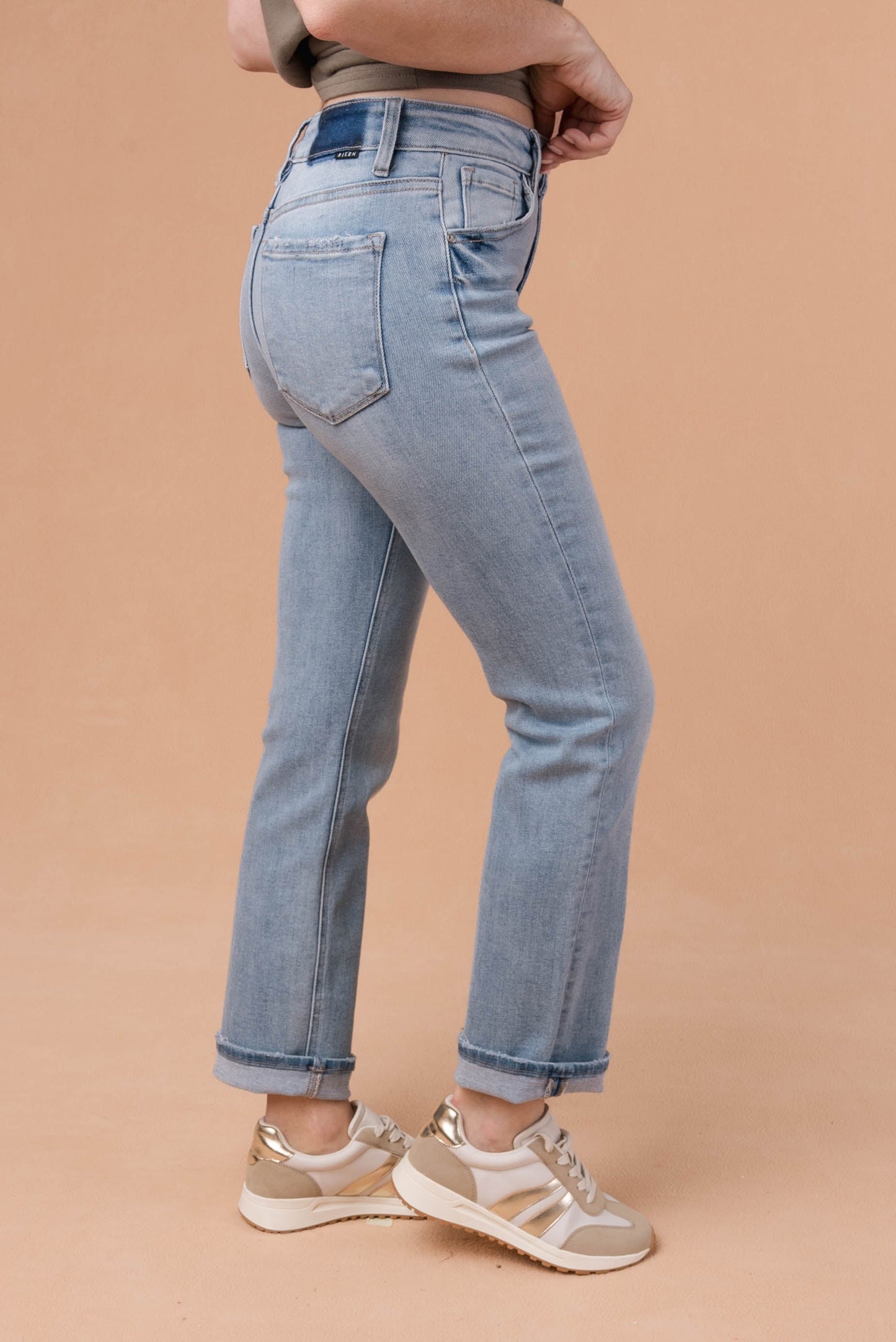 Risen Denim | Callie Mid Rise Straight Leg Jeans