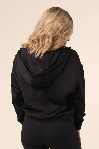 Split Neck Hooded Pullover