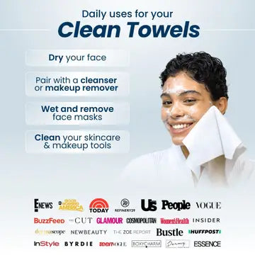 Clean Skin Club | XL Travel Disposable Face Towel Cloths - 10 ct