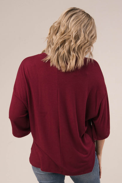 Hacci Knit Tab Sleeve Top
