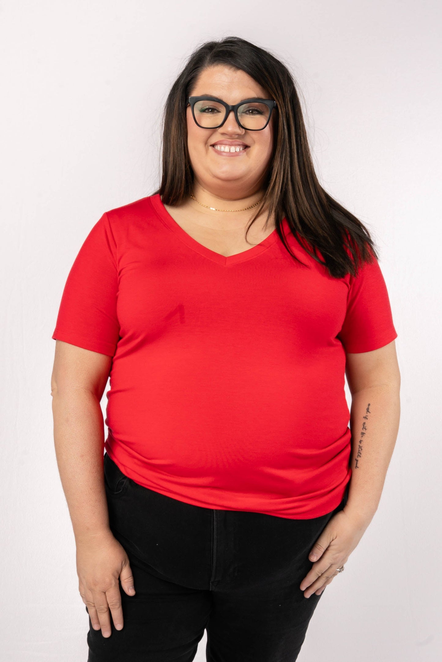 Relaxed Fit V-Neck Top