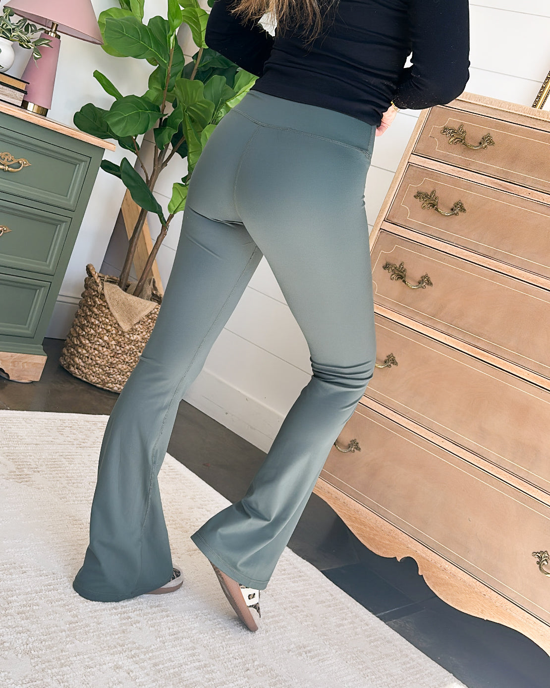 Ready To Jet Crossover Waist Flared Yoga Pants