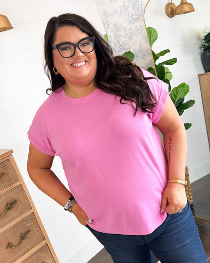 Best Of Me Slub Knit Cuffed Sleeve Top