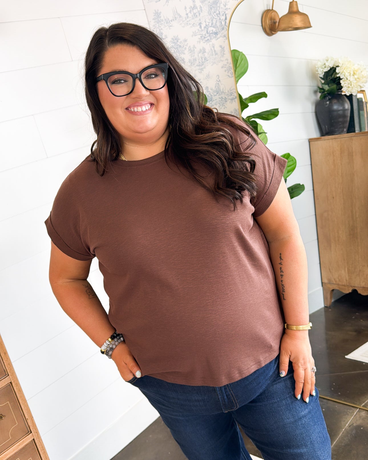 Best Of Me Slub Knit Cuffed Sleeve Top
