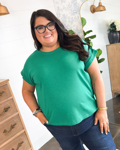 Best Of Me Slub Knit Cuffed Sleeve Top