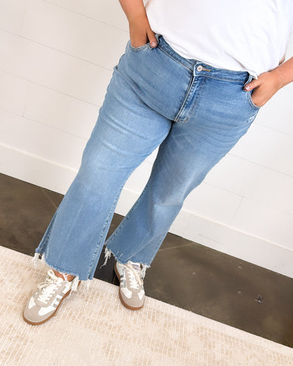 Zenana Denim | Piper High Rise Crop Kick Flare Jeans