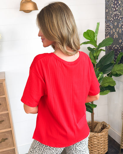 Hometown Gal Wide Rib Pocket Top