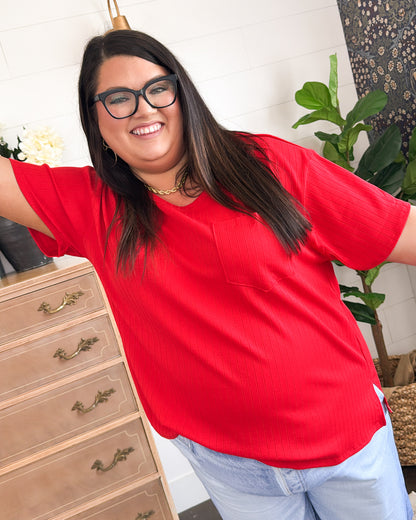 Hometown Gal Wide Rib Pocket Top
