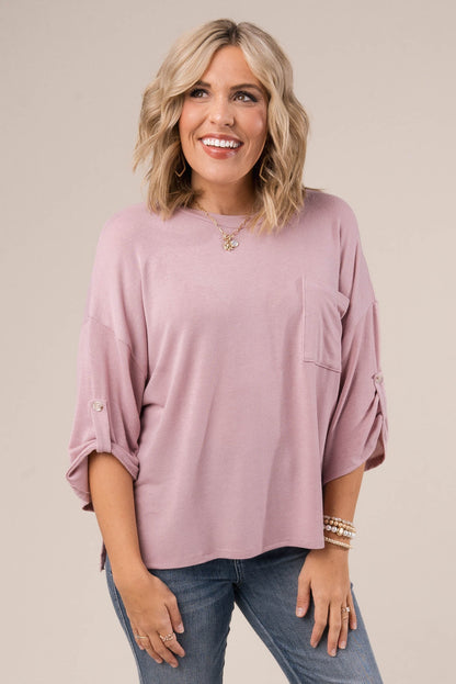 Hacci Knit Tab Sleeve Top