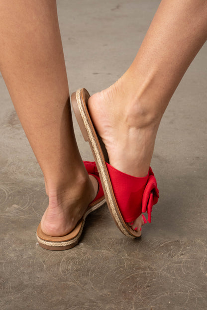Soda | Script Bow Slide Sandal