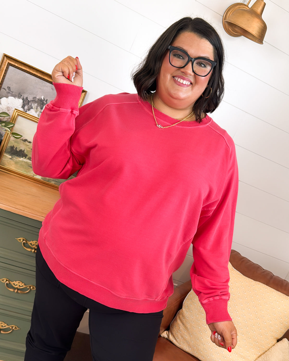 Margo Wash Dyed Exposed Seam Pullover