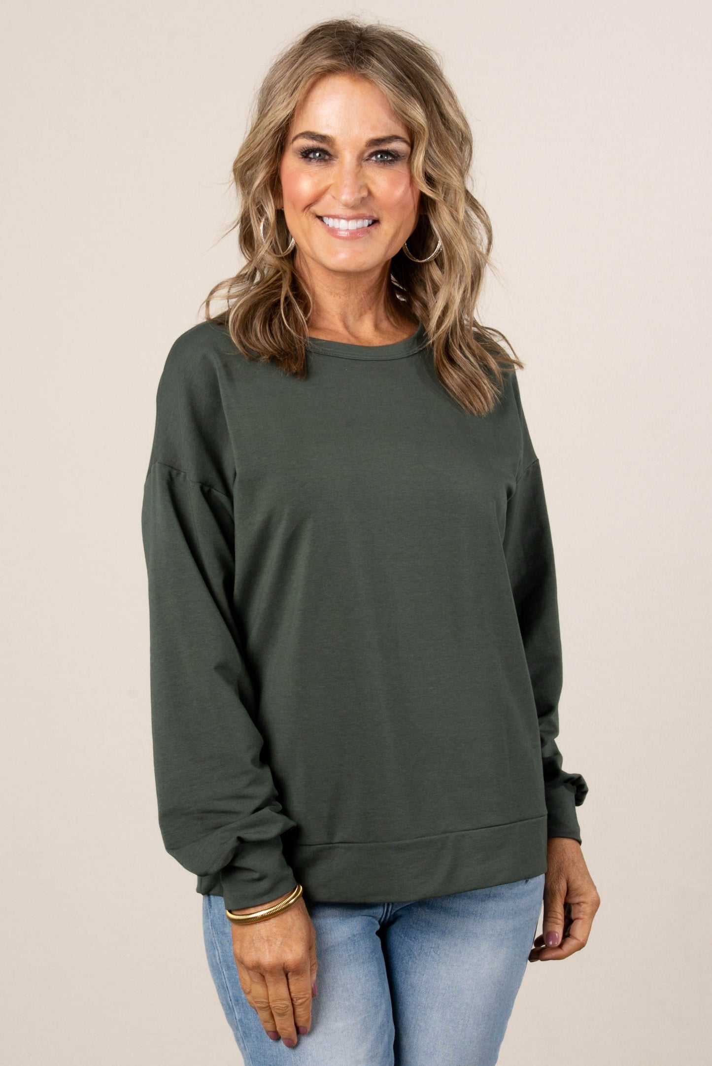 Remi French Terry Drop Shoulder Top