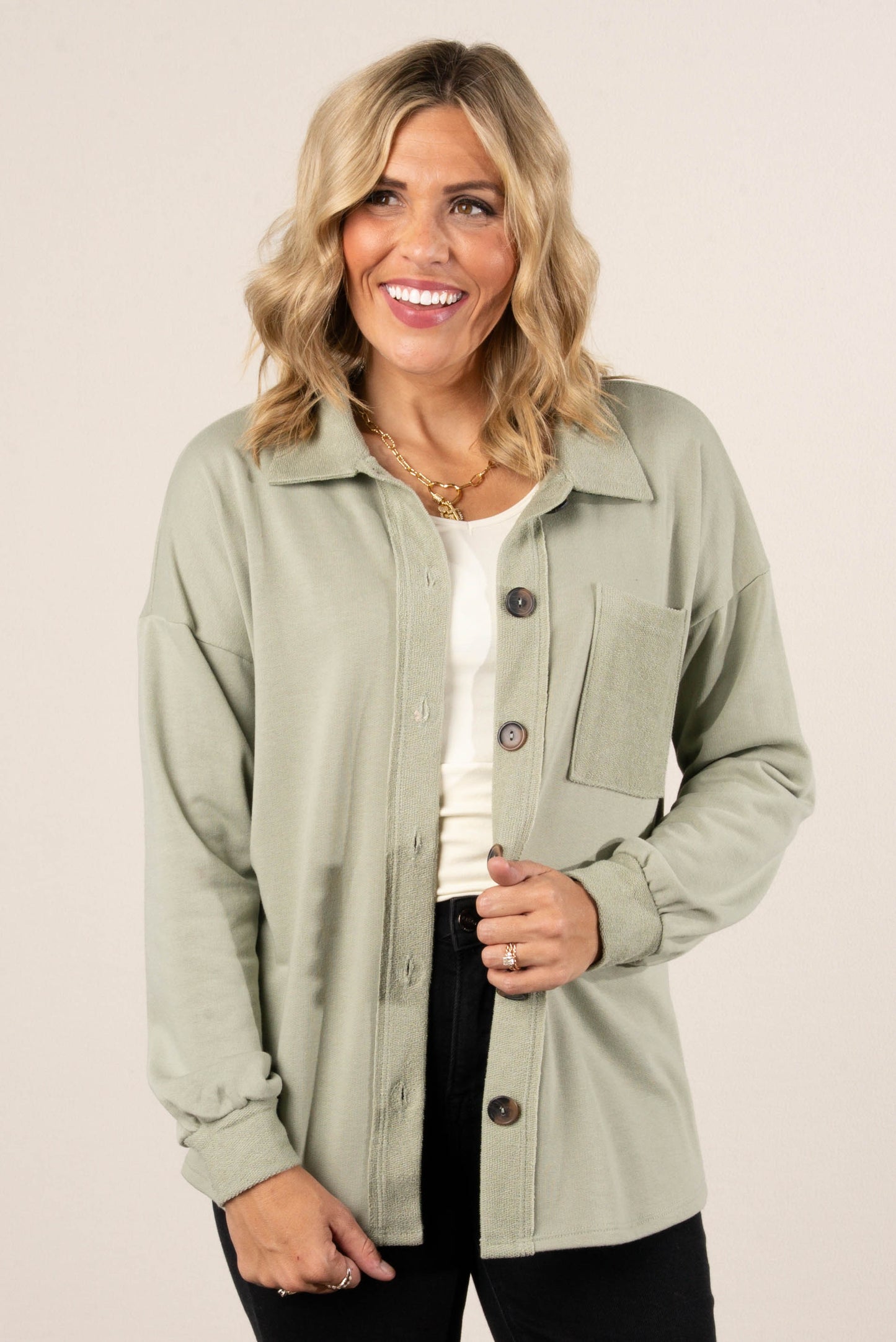 Frances Mixed Knit Shacket