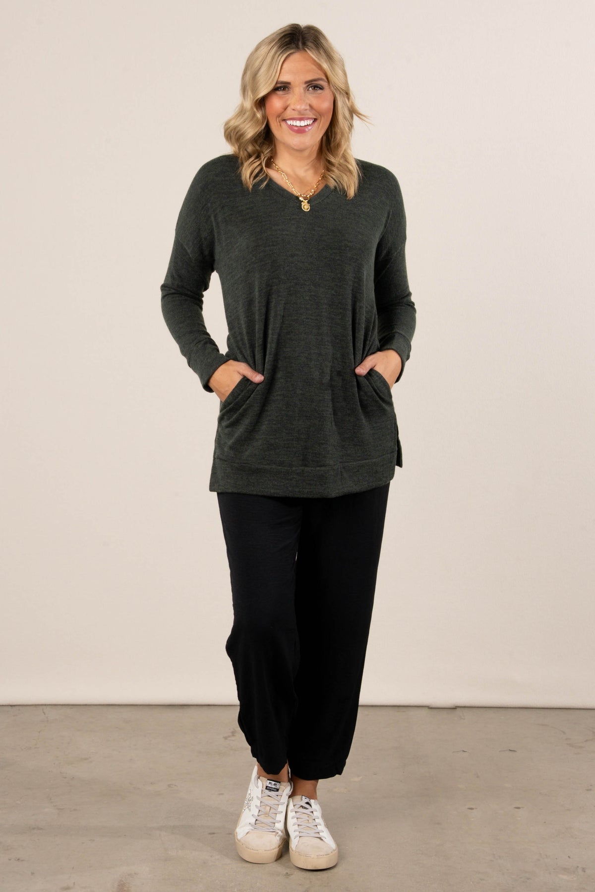 Florence Brushed Knit Side Pocket Top