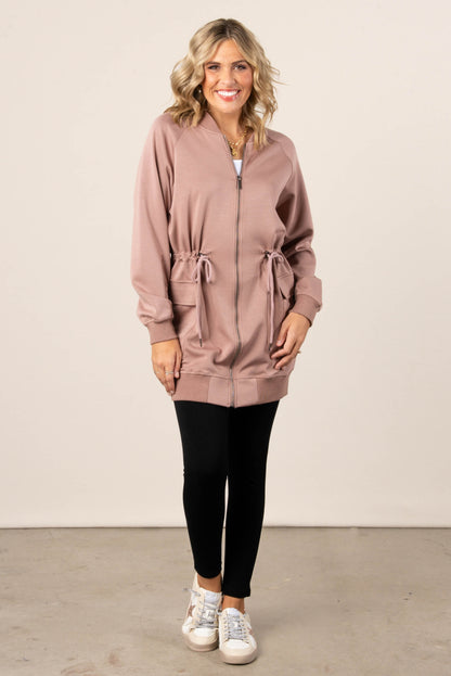 Patrice Bungee Waist Zip-Up Tunic Dress