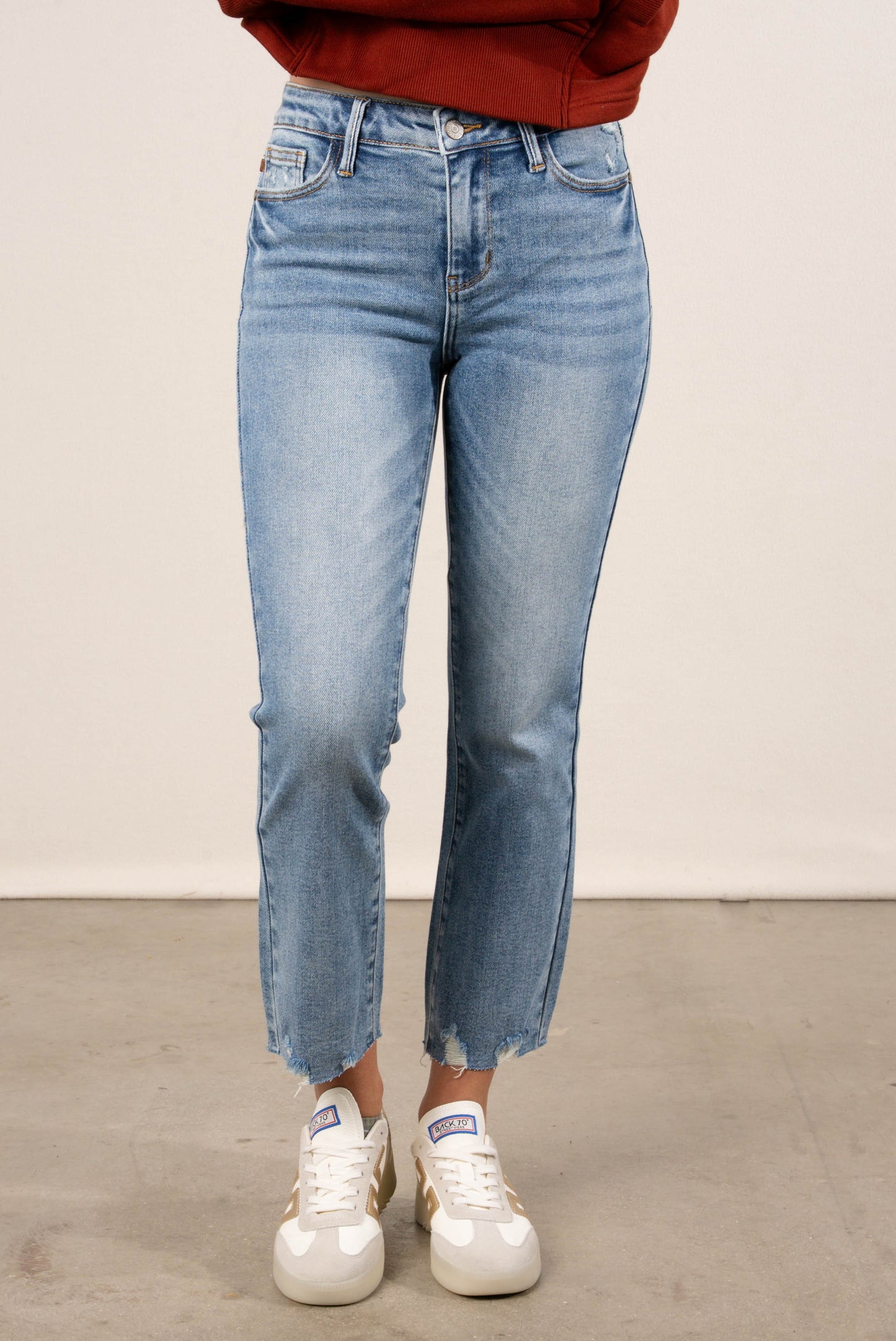 Judy Blue | Lennon Mid Rise Crop Kick Flare Jeans